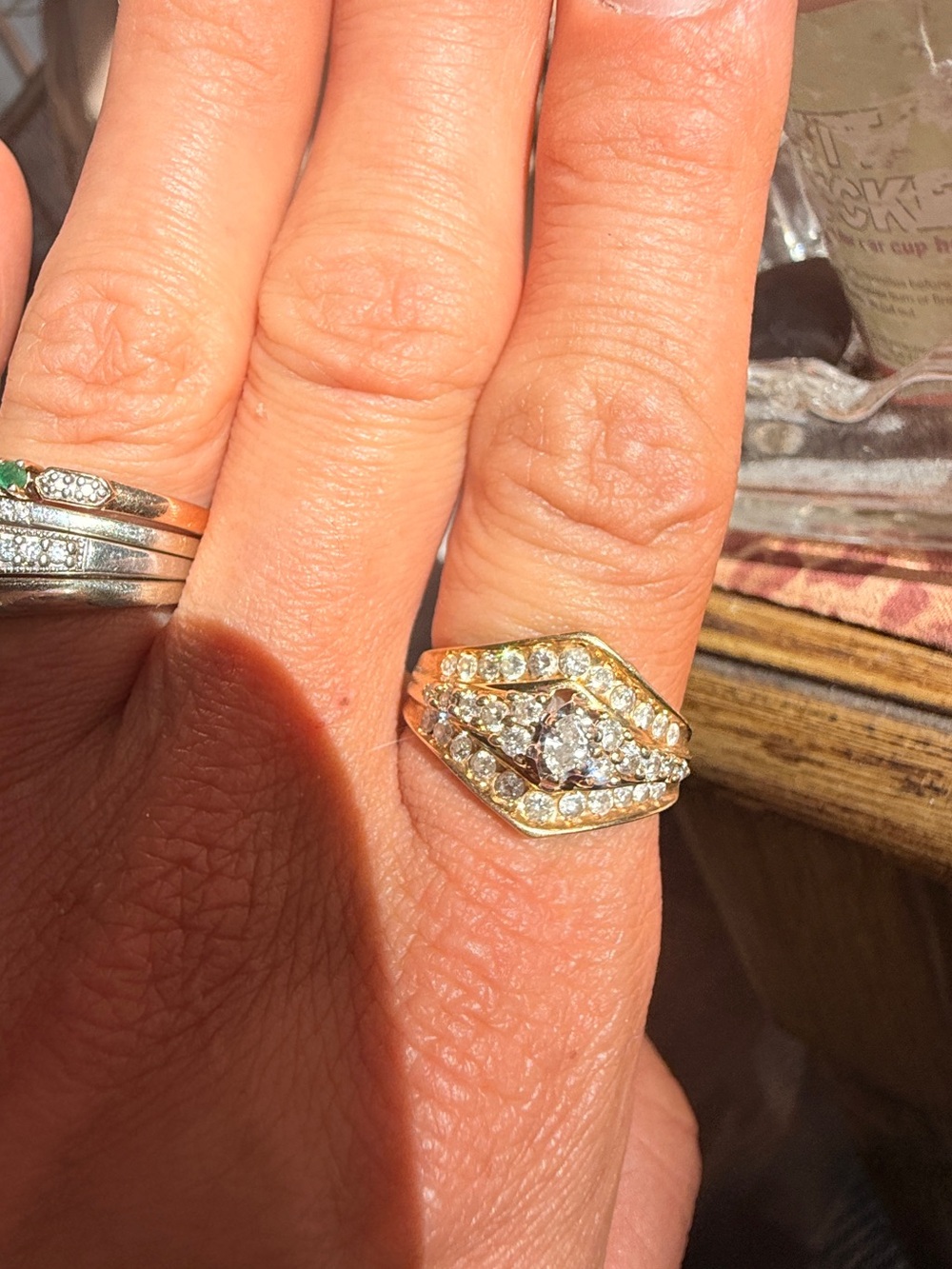Rare VINTAGE 14K Gold Natural Diamond 1.15 ctw (approx) Sz8 - Picture 17 of 17